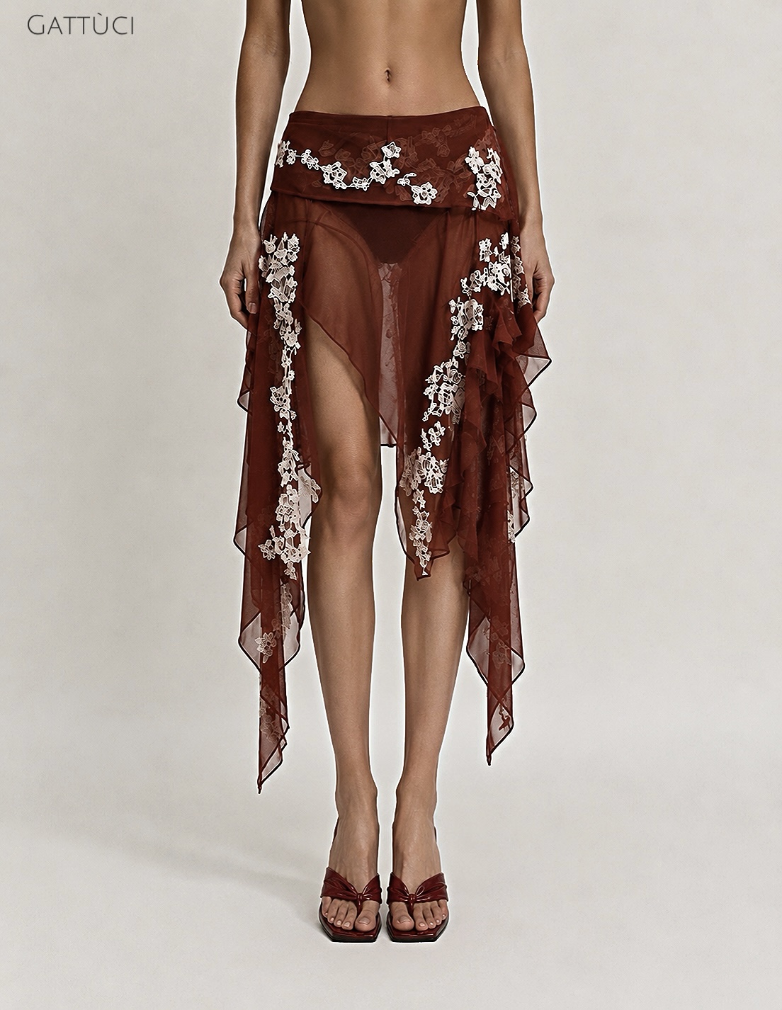 LIÀ SHEER EMBRIODERY SKIRT — view 3