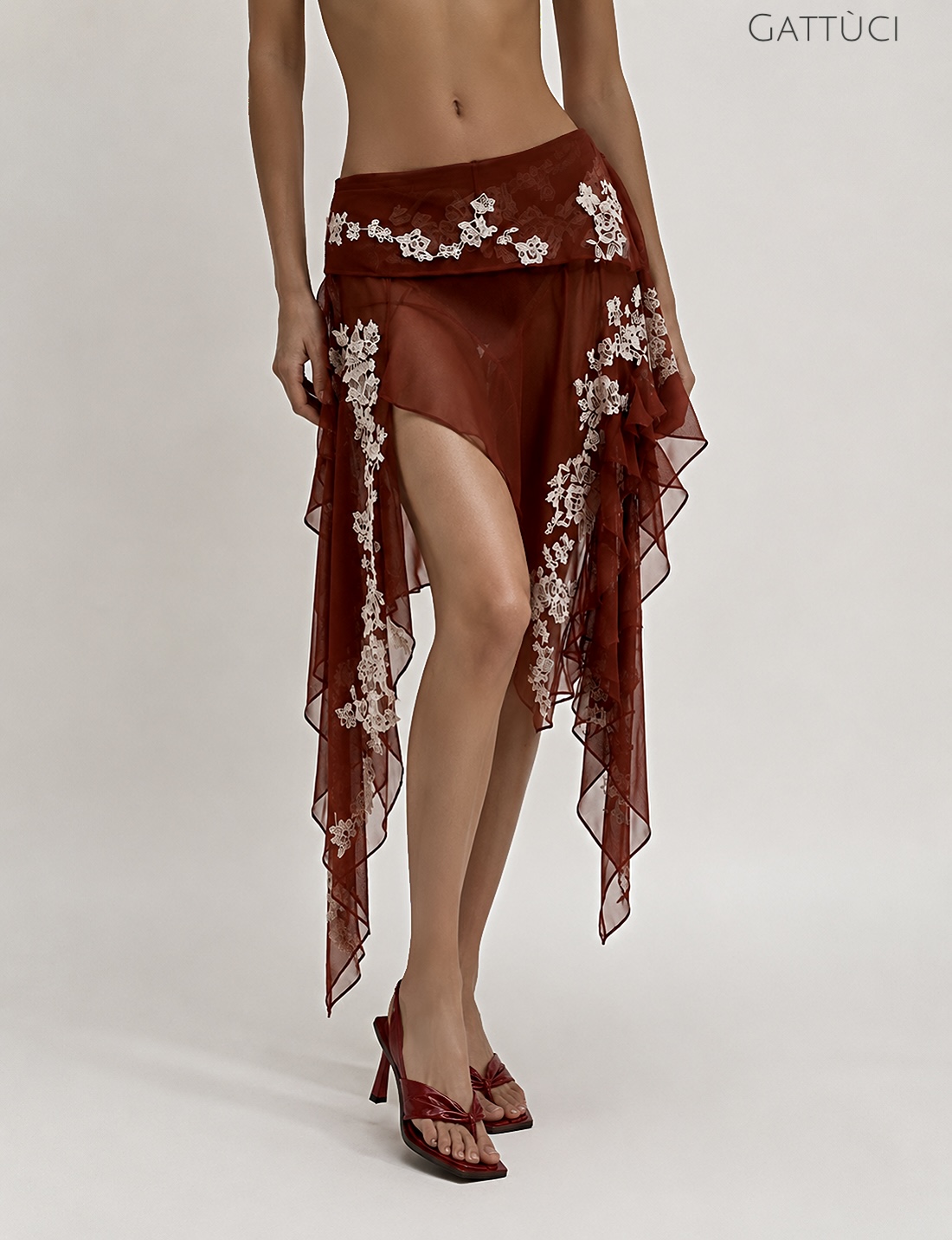 LIÀ SHEER EMBRIODERY SKIRT