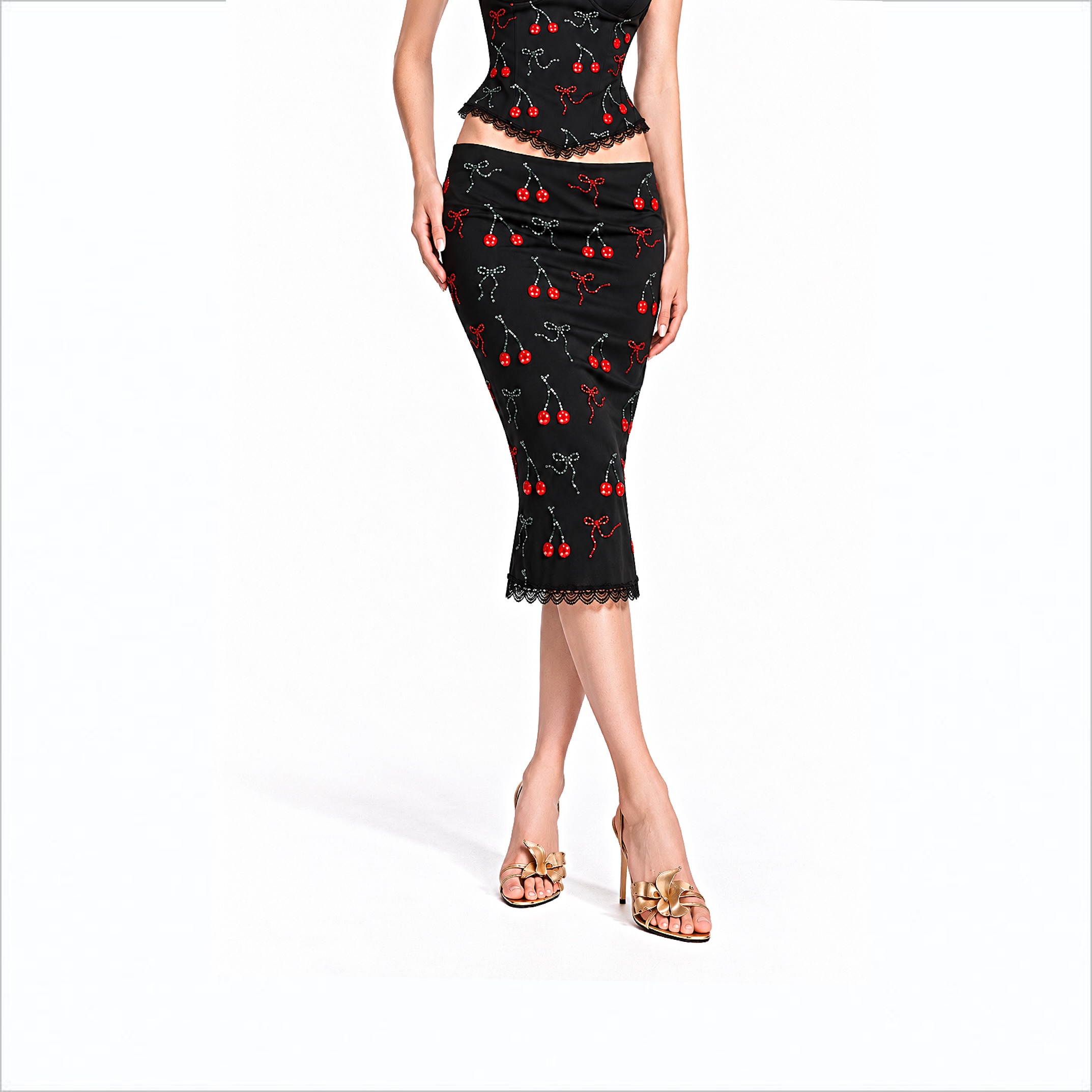 CHERRY MIDI SKIRT — view 6