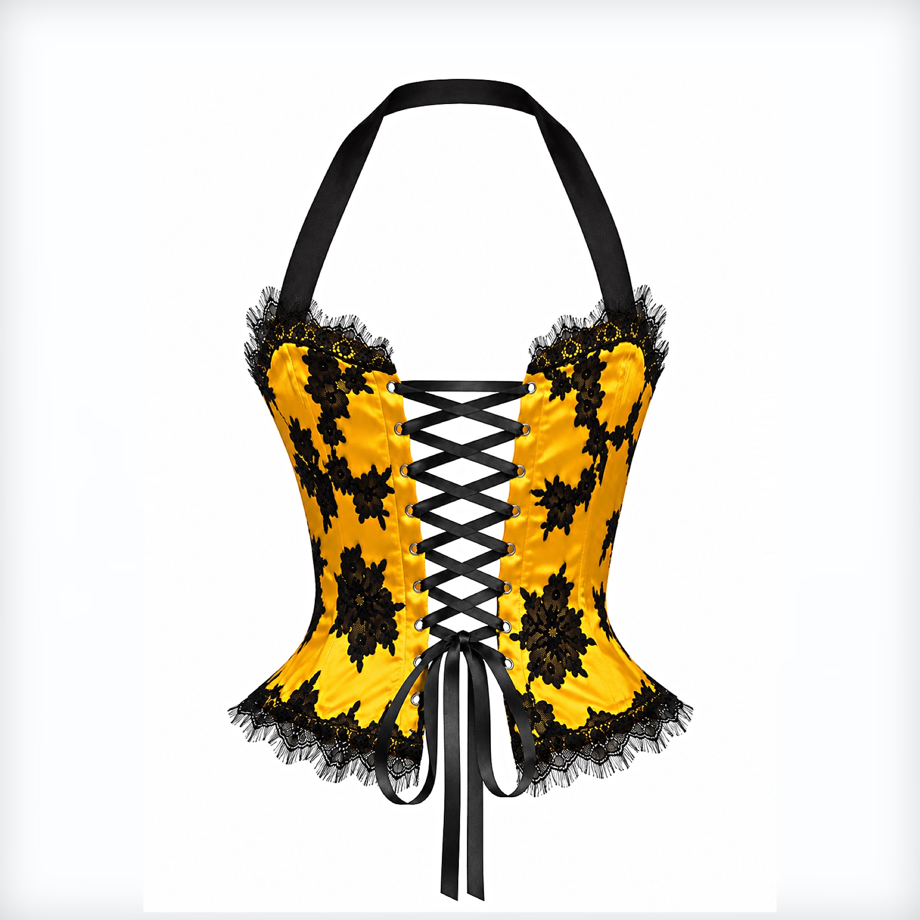 BELLÀ HALTER ANATOMY SILK AND LACE CORSET — view 8